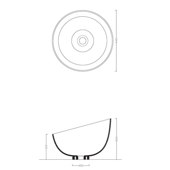 DOME OBLIQUO Keramik-Waschtisch zum Aufsetzen, Ø 44,5cm, Weiß