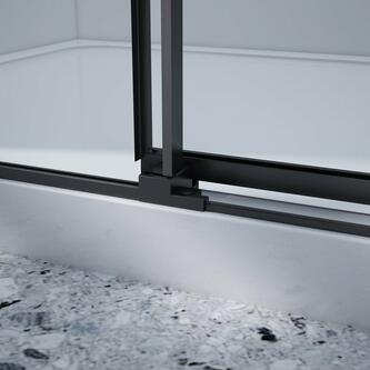 DRAGON BLACK Duschtür 1100mm, Klarglas