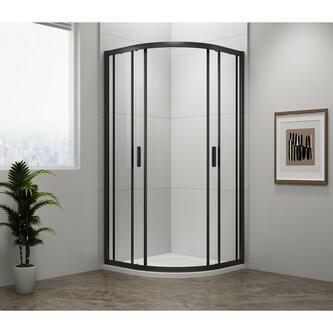 EASY BLACK Duschabtrennung Viertelkreis 800x800mm, L/R, Klarglas