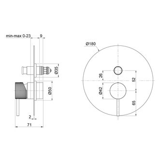 ULTRASAN Unterputz-Duscharmatur , 2 Wege, Chrom