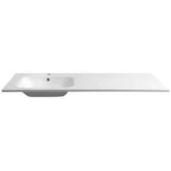 ARECA Gussmarmor-Waschtisch 141x51,5cm, links, weiß