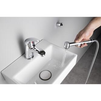 Waschtischarmatur mit WC-Handbrause, Chrom