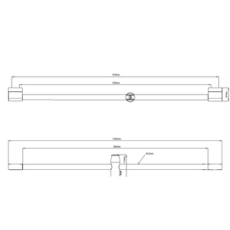 Brauseschieber, 1000mm, Chrom