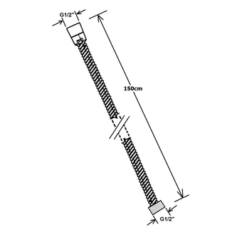 POWERFLEX Metall-Duschschlauch, 150cm, Schwarz matt