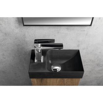 PICCOLINO Beton-Waschbecken 30,8x10x17cm,  Armaturloch links, Anthrazit
