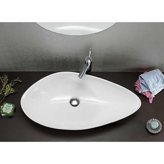 OVALI Keramik-Waschtisch 74x38,5cm, weiss