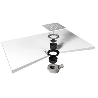 FLEXIA Duschwannenablauf, Ø 90mm, DN40, gun metal