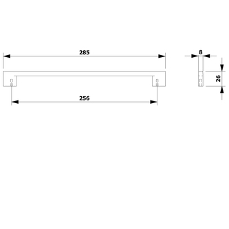 PILI Metallgriff 285/256mm,schwarz