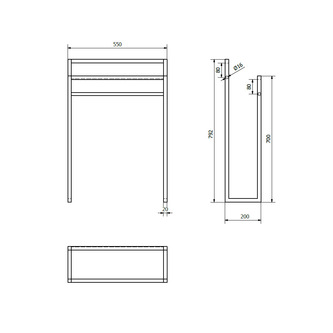 SKA Handtuchhalter, 550x790x200mm, Weiss matt