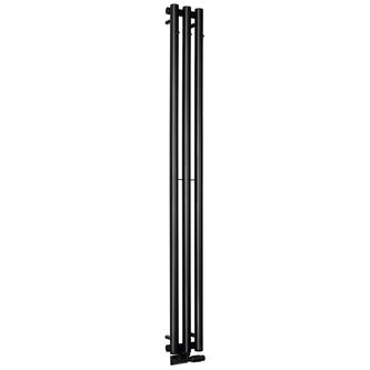 PILON Badheizkörper 196x1800mm, mit 3 Haken, 400W,Schwarz matt