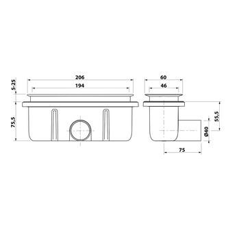 KAZUKO Duschwannensiphon, DN40, Deckel weiß