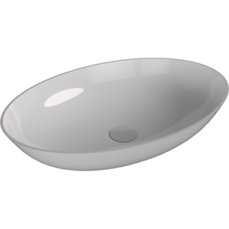 BANERA OVAL Aufsatzwaschtisch, Gussmarmor, 60x40cm, weiß