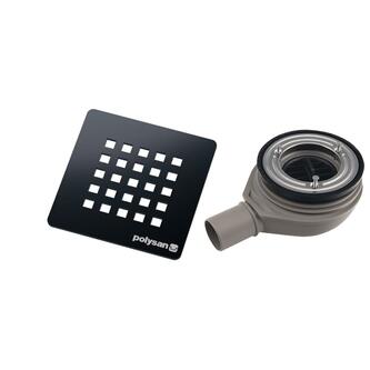 TRENECA Duschwannensiphon, Durch. 90mm, DN40, gun metal Abdeckung