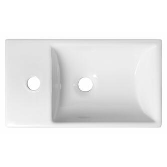 MINOS Keramik-Waschtisch 45x26cm, Wasserhahn links, weiss