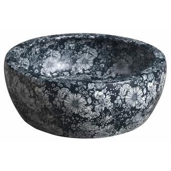 PRIORI Keramik-Waschtisch Ø 41 cm, blaue Blumen