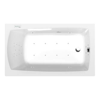 LILY Whirlpool-Badewanne, 130x70x39cm, Highline Hydro-Air, Chrom
