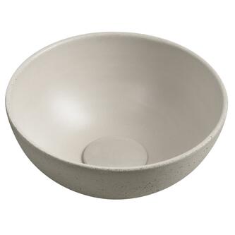 MINOR Betonwaschbecken zum Aufsetzen, Durchmesser 26cm, Sand matt