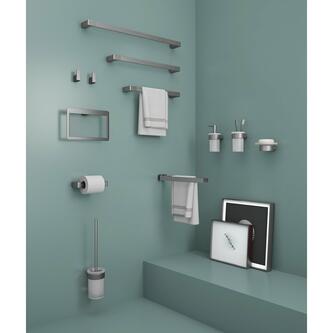 PIRENEI Doppel-Handtuchhalter drehbar 350mm, gun metal