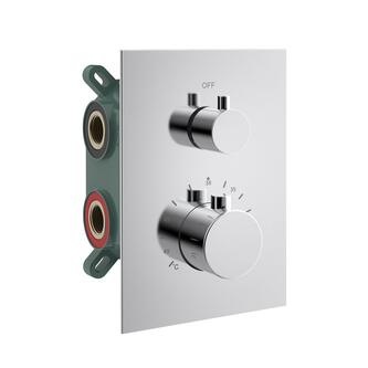 KIMURA Thermostat-Unterputz-Duscharmatur, Einbau-Box, 3 Wege, Chrom