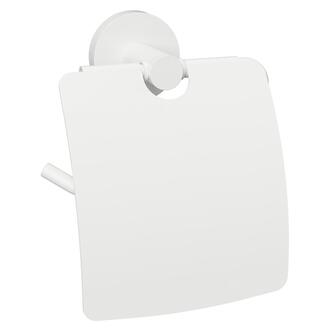 X-ROUND WHITE Toilettenpapierhalter mit Deckel, Weiß matt