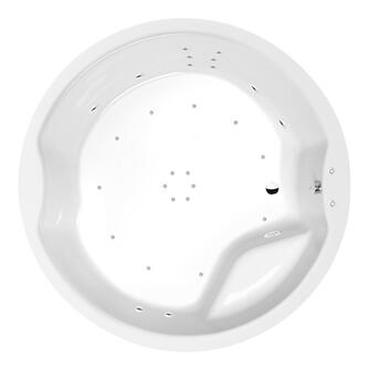 ROYAL ROUND Whirlpool-Badewanne, 172x172x49cm, Attraction Hydro-Air, Chrom