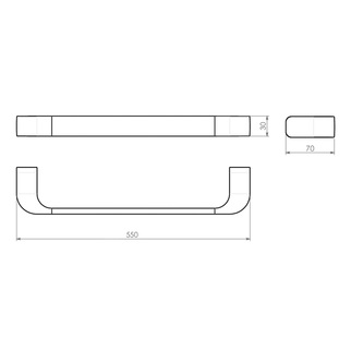 OUTLINE Handtuchhalter 550mm, schwarz matt