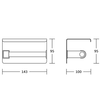 Toilettenpapierhalter mit Ablage, Chrom
