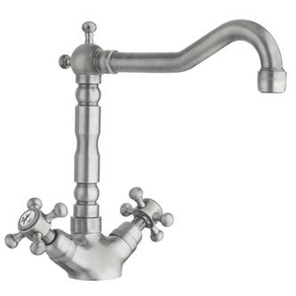 ANTEA Küchenarmatur mit Retro-Einlauf, Nickel poliert