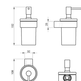PIRENEI Seifenspender, Milchglas, Kupfer matt