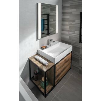 TWIG Gussmarmor-Waschtisch inkl. Ablaufabdeckung 60x47cm, weiß