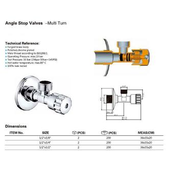 MULTITURN Eckventil 1/2"x3/8“, Paar, Chrom