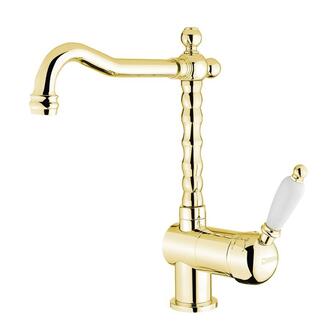 KIRKÉ WHITE Küchenarmatur, weisser Hebel, Gold