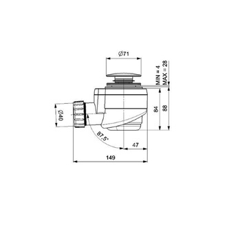 Wannen-Ablauf DN40, klick-klack, Gold matt