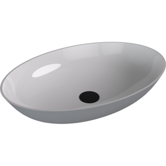 BANERA OVAL Aufsatzwaschtisch, Gussmarmor, Durchmesser 60x40cm, weiß/grau matt