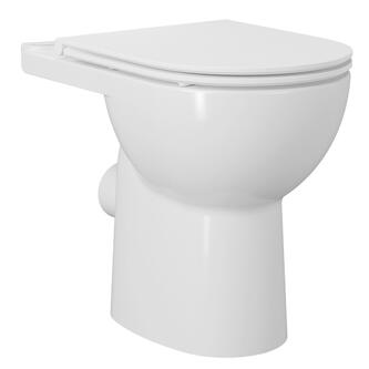 SANIVEX WC-Becken für Kombi-WC, erhöhte Sitzgelegenheit, spülrandlos, 63,5x35,5cm, Abgang Waagerecht/Senkrecht, Weiß