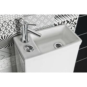 HYGIE 1  Kombi-WC mit Waschbecken, Spülkasten und WC-Sitz, waagerecht/senkrecht