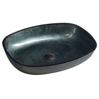 KVAORE Glaswaschtisch 54x39,5 cm, Schwarz