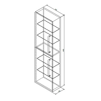 THEIA Hochschrank 40x138x19,3cm, links/rechts, Silbereiche