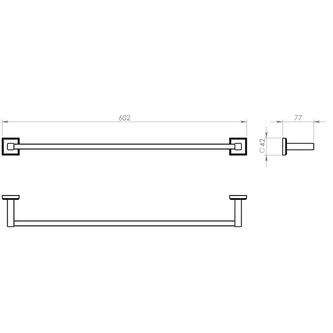 COLORADO Handtuchhalter 600x80 mm, Chrom
