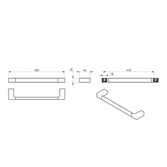 PIRENEI Handtuchhalter 450x66mm, Chrom