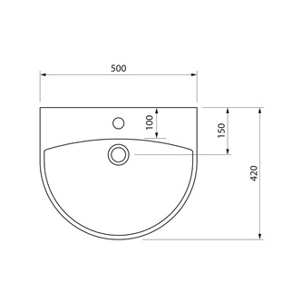 SPIRAL Keramik Waschbecken 50x42cm, Weiß