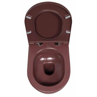 INFINITY Hänge-WC, spülrandlos, 36,5x53cm, Maroon Red matt