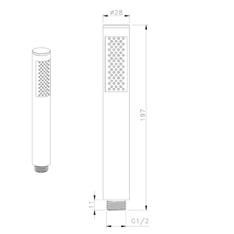 Handbrause, 185mm, Gold matt