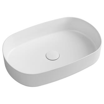 INFINITY OVAL Aufsatzwaschbecken 55x36cm, weiss matt