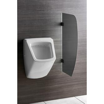 Urinal-Trennwand, 80x40 cm, Milchglas, schwarz