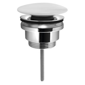 Ablaufgarnitur 5/4“, click-clack, Keramik-Stopfen, 5-65mm, Weiß