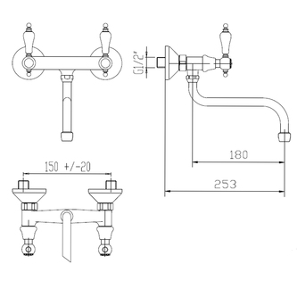 LAVELLI Küchenarmatur, Abstand 150mm, Chrom