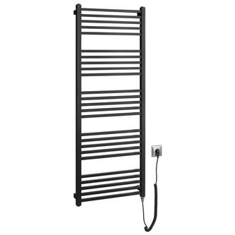 METRO-E Elektrischer Badheizkörper, gerade, 500x1340 mm, 500 W, Schwarz matt