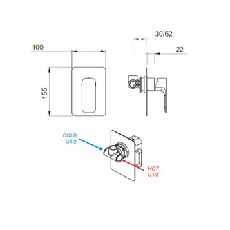 SPY Unterputz-Duscharmatur, 1 Weg, weiß matt