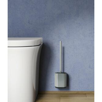 BIAGIO Silikon-WC-Bürste zum Stellen/Einhängen, Edelstahl matt